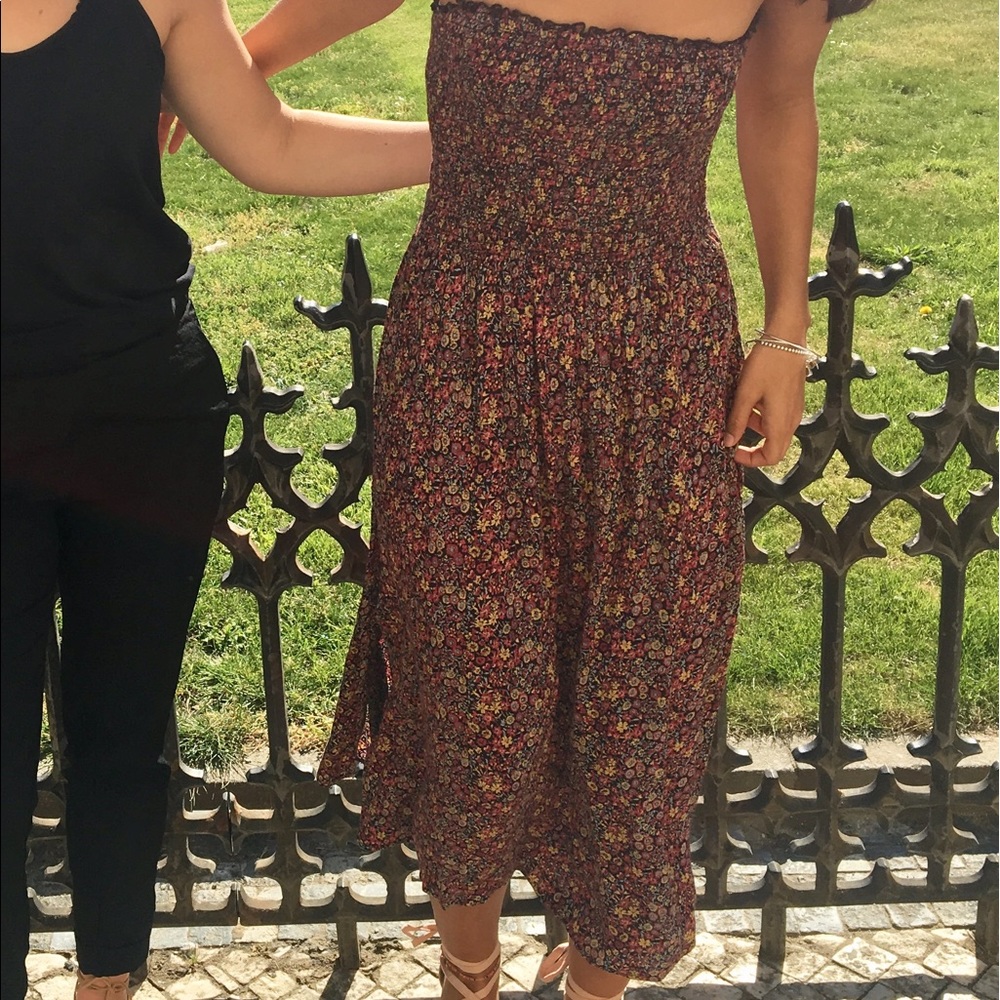 Urban Ooutfitters strapless floral dress